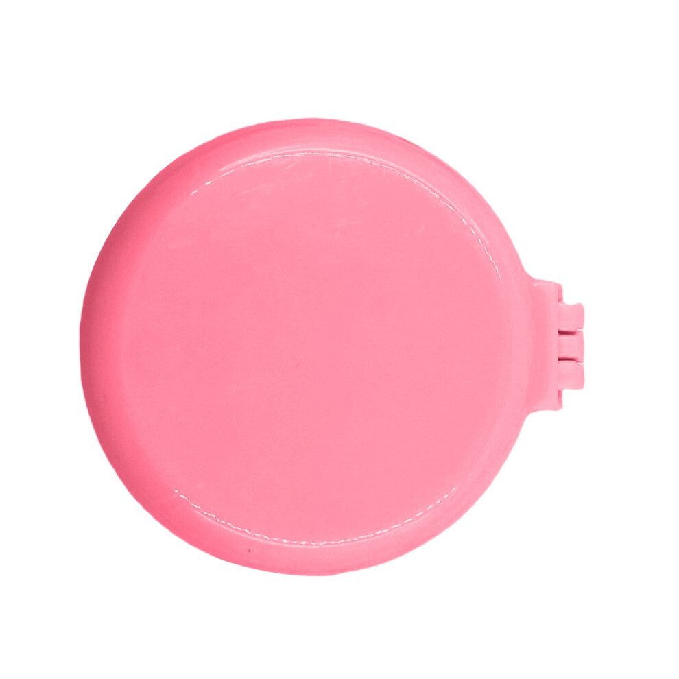 Pink Mini Folding Hair Brush Mirror, Portable Round Pocket Cushion For Travel