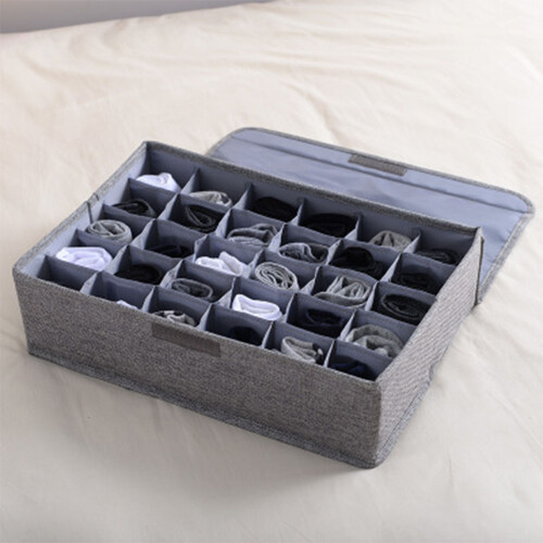 Fabric Storage Boxes, Elegant Linen & Cotton Drawer Organizer 2