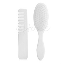 Baby Shower And Registry (Baby Hair Brush And Comb Set) 2x White Hair Brush And Comb For Baby Registry Ref: 9031