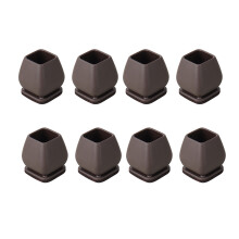 Protège-jambes de chaise souple avec-Carré marron 1 pouce