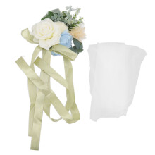Dusty Blue Wedding Aisle Decoration, Vibrant Artificial Floral Arrangements with Exquisite Workmanship