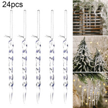 24-teilige Simulation Eiszapfen Acryldekoration für Weihnachtsbaum-Hängen Außenfenster Winterszene 13 1cm Heißer Verkauf