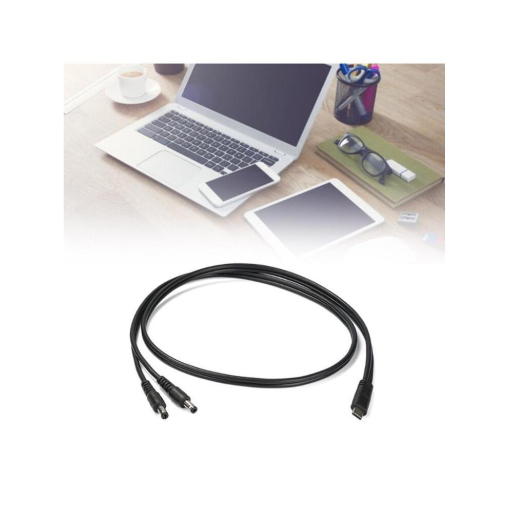 Type C To Double Dc5525 Power Cable 5.5X2.5mm 5525 Plugs For Routers Cctv Device 6935161518436