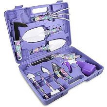 Ergonomic Garden Tools Set, Stainless Steel & Heavy Duty For Women, Includes Gardening Gloves And 10 Pieces Of Tools, Ideal Kit For Any Gardening