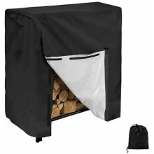 Outdoor Firewood Rack Cover, UV Resistant Oxford Fabric With Breathable Design, Elastic Hem Cord And Non-scratch Hooks Provide A Secure Grip,