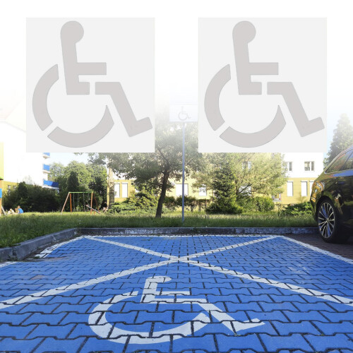 Handicap-Parkplatz-Schablonenmarkierung, flexible Garage, 1