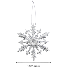 Elegante Baumdekorationen, hängende Baumschmuck, Acryl-Weihnachtsdekorationen, elegantes Schneeflockendesign, filigranes Musterdesign