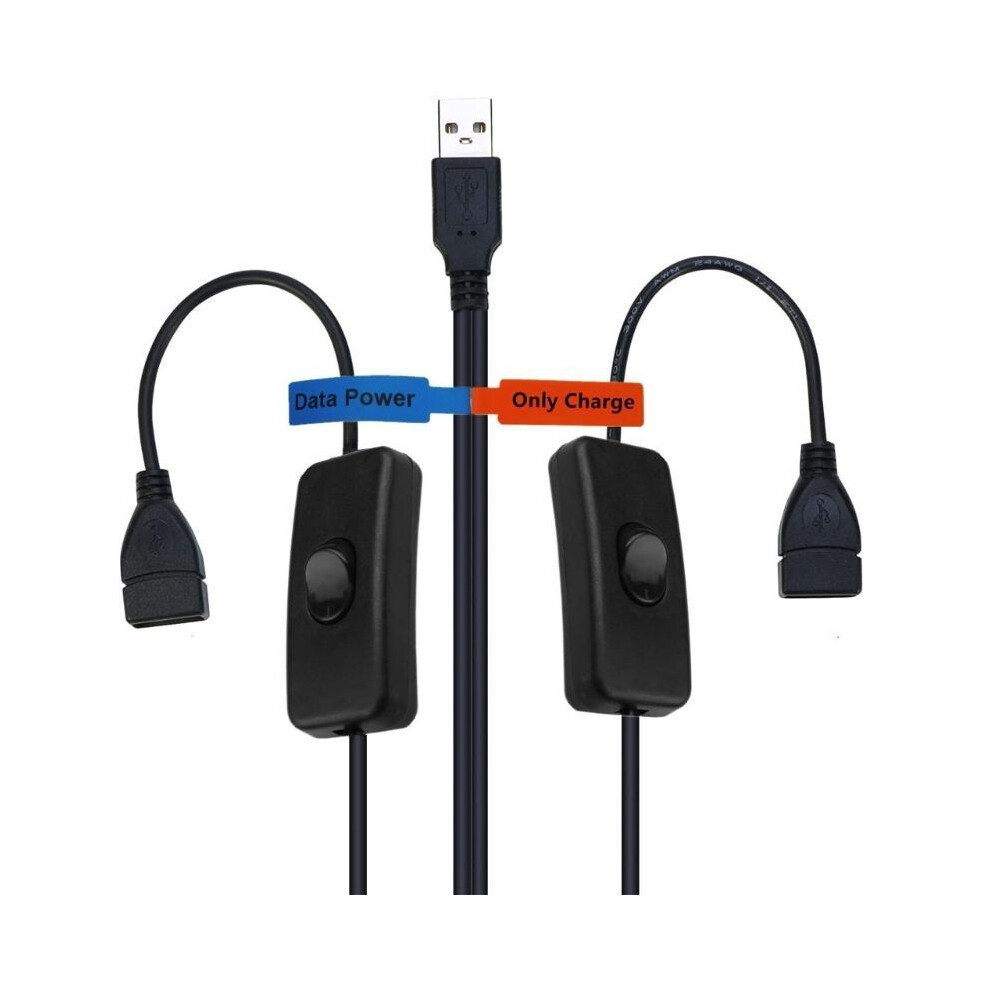 Usb 2.0 Y Splitter Cable Adapter 1 To 2 Usb 2.0 Male To Usb 2.0 Female Data Syncing Charging Cable Extension Cord 30Cm Black 6935161515961