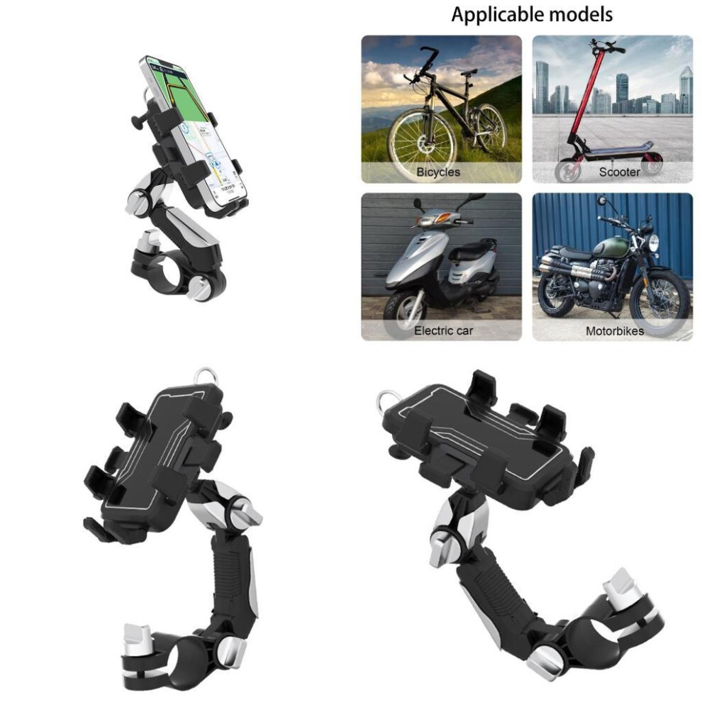 Handlebar Clip Motorcycle Phone Mount For 15 14 13 Scooter Phone Holder Cellphone Clamps 360 Degree Rotating 6935161516975