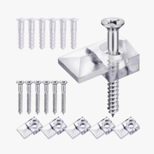 20 Sets: Spiegelhalterklammer, Bausatz, Kunststoffglas-Spiegelclip-Befesterungen, klare Glashalterung, Befestigungsbefestigung,