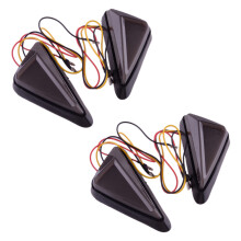 2 Paare 10 mm fließende bernsteinfarbene weiße Lichtfarbe Einbaumontage Motorrad LED-Blinker DRL Blinkleuchten 12V