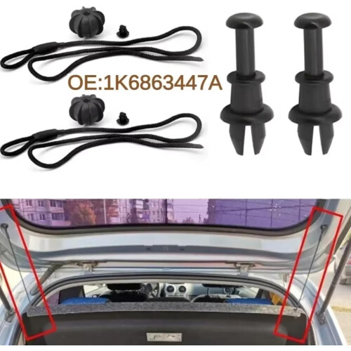 Boot Trunk Parcel Shelf String Clips 2pcs Secure Cargo Elastic Strap for Golf Mk6 and Tiguan 2
