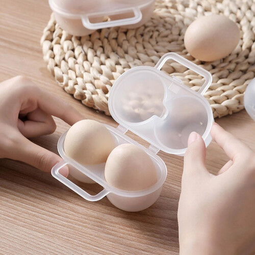 Egg Carrier 2Pack Portable Eggs Protector Tray, Storage Box for Camping Travel 2