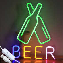 Neon Light Sign for Wall Decor - LED Beer Neon Light Sign for Home Bar, Cafe, Club, Party, Room Decoration