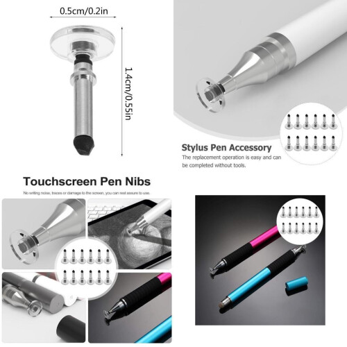 Disc Tip 12-Pcs High and Universal Crystal Round Replaceable Pen Disc Tips