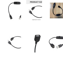 32-cm-USB-Verlängerungskabel mit Licht- und Stromschaltung