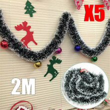 5 Teile Weihnachts-Lametta-Baumdekoration Weihnachtsgirlande 2M (6,5 Fuß) Heimparty-Dekoration Halloween-Dekoration