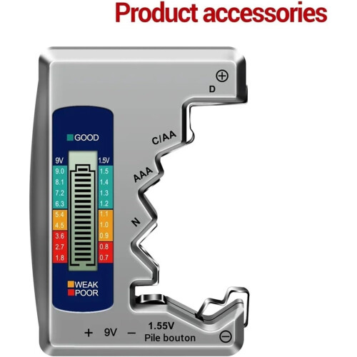 Digital Battery Tester with Color LCD for AA AAA C D 9V Button Cells Capacity Check 1