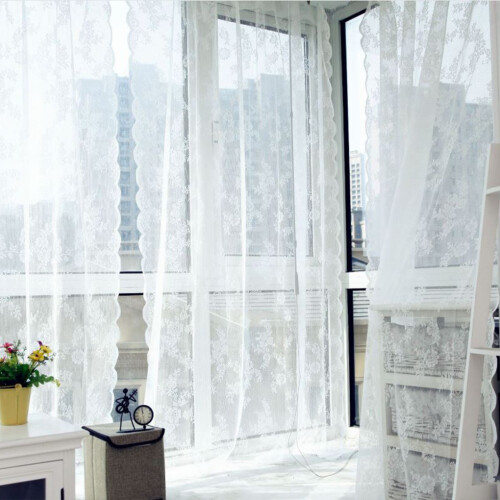 (White, 145cm*100cm250G) Wide Application Sheer Curtains For Functional Space Window Curtains 2