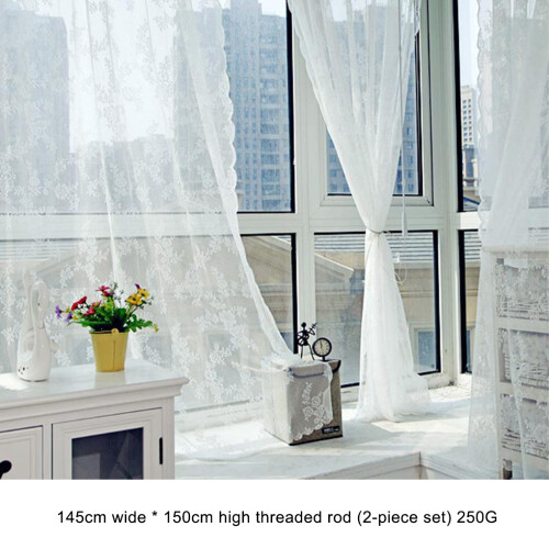 (White, 145cm*100cm250G) Wide Application Tulle Curtains For Various Settings Light Filtering 1