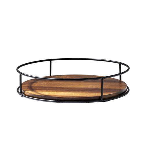 (Diameter: 22CM) Countertop Kitchen Storage Tray 360 Rotation For Easy Access