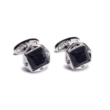 Men's cufflinks with rhinestones, fashionable, round, for men