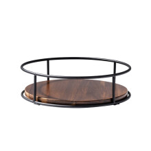 (Diameter: 16.7CM) Countertop Kitchen Storage Tray 360 Rotation For Easy Access