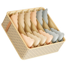 Beige Stoffschrank-Organizer-Teilchen, 6-fach Gitter, 32x32x11cm