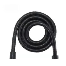 Flexible Stainless Steel Shower Hose, Long Bathroom Extension (Black, 1.5m)