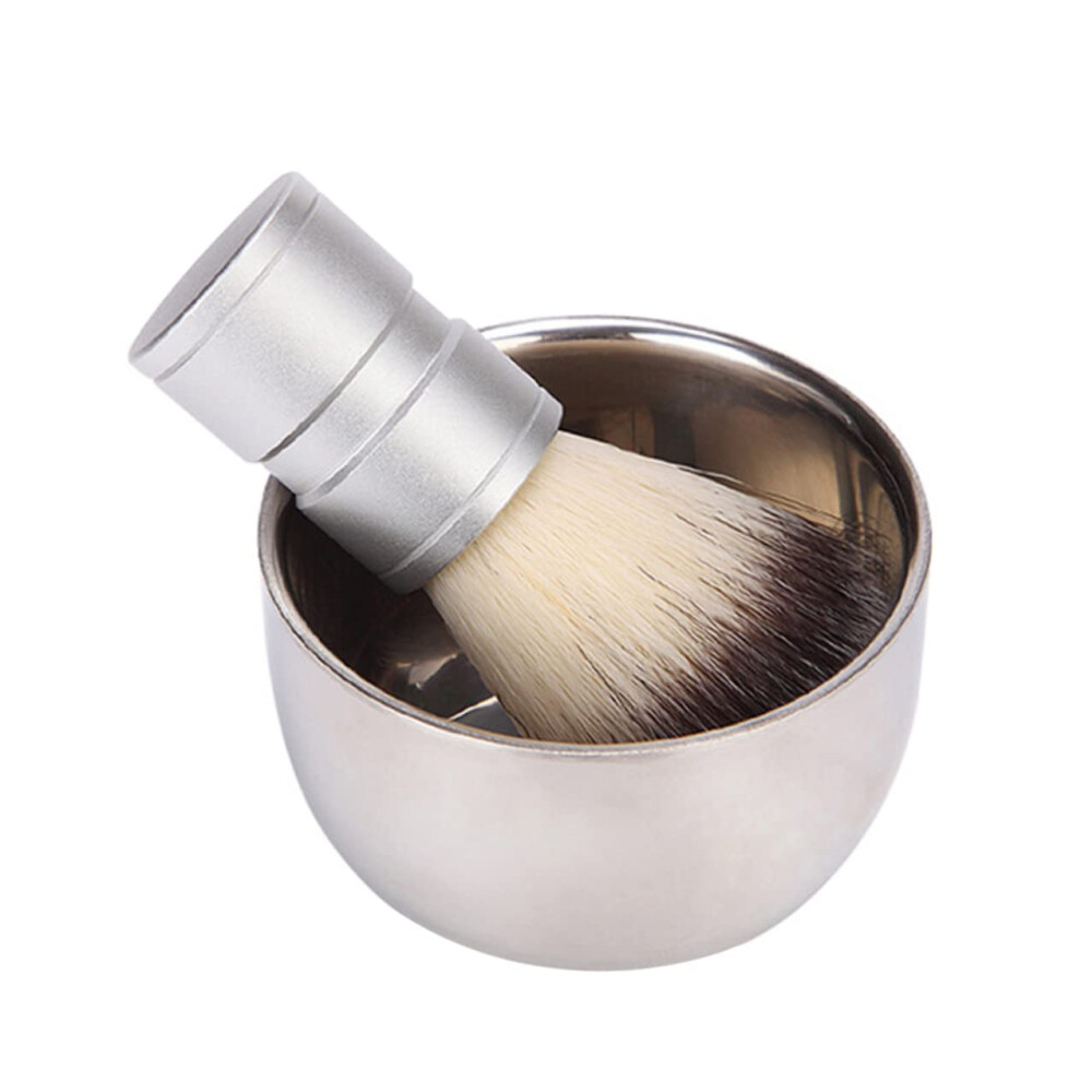 Beard Grooming Kit with Nylon Brush and Stainless Bowl for Men Shaving and Facial Hair Care