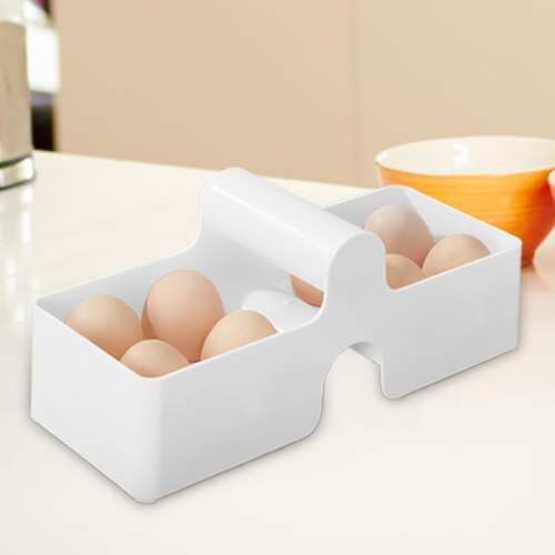 Egg Storage Container with Curved Handle, Stackable Protective Egg Holder Tray for Refrigerator and Picnic 1