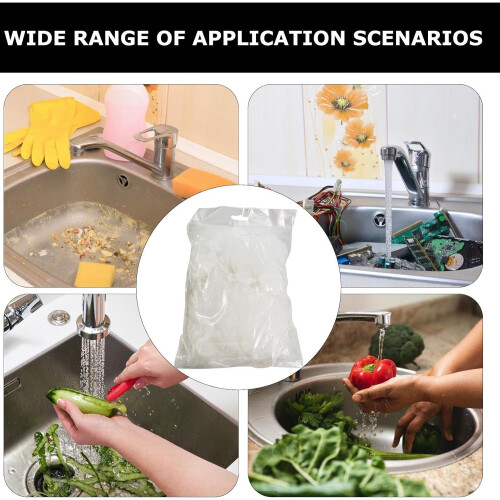 Sink Strainer Mesh Bag 100pcs AntiClogging Fine Mesh Kitchen Sink Filter Net for Easy Waste Disposal 2