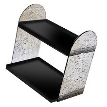 2-stöckiger Desktop-Organizer Schwarz PP 654g Aufbewahrungsregal für Schreibwaren & Kosmetik