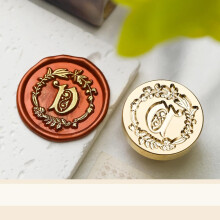 Wax Seal Stamp Set, Letter Sealing Wax Stamp Head, Copper Wreath, Alphabet Series