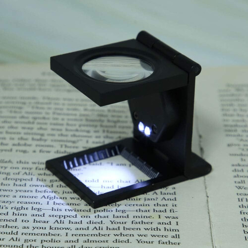 30x Optical Objective with 2 LED Lights, Zinc Alloy Folding Pocket Magnifier 1