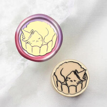 Wax seal stamp, 1.5 cm, animal, flower, copper head, for cards, envelopes, wedding invitations.