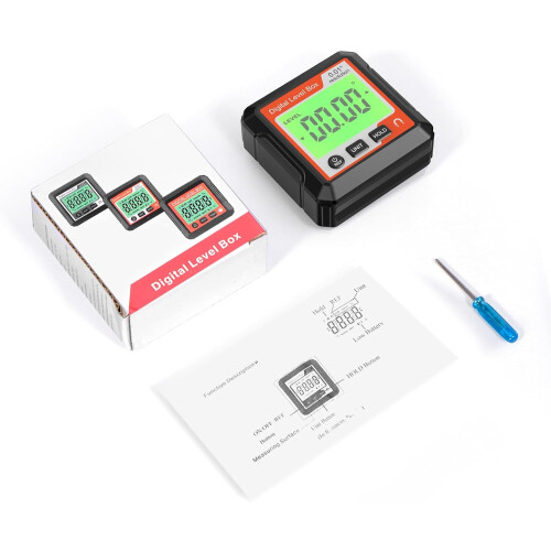 Digital Level Angle Meter Electronic Protractor Inclinometer With Magnetic Base LCD Display Box Angle Finder White 1