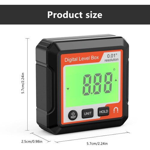 Digital Level Angle Meter Electronic Protractor Inclinometer With Magnetic Base LCD Display Box Angle Finder White 2