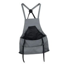 Waterproof Gardening Harvest Apron with Large Pocket and Adjustable Straps for Fruit and Vegetable Picking, Grey 50x60cm