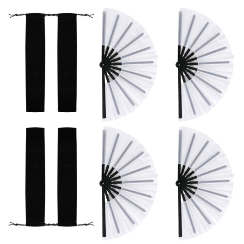 Handheld Fan Folding Hand Fan Plastic Hand Held Fan for-White