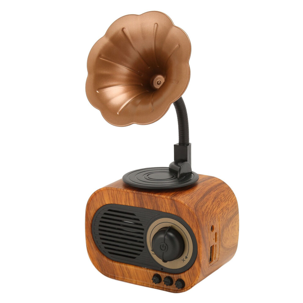 Rechargeable Bluetooth Stereo Speaker In Antique Phonograph Look 1500Mah Brown 4291368964950
