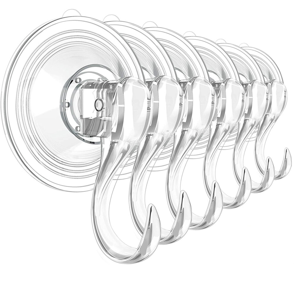Clear, Heavy-Duty Suction Cup Hooks, Robust Pet Construction, Up To 22Lbs Holding Power, Reusable, No-Residue Removal, Suitable For Various Non-Porous 9347418481887