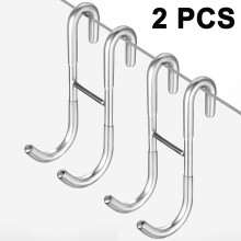Elegant Silver Finish Shower Squeegee Hooks, Anti-Scratch For Frameless Glass Door Hooks
