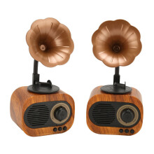 Vintage-Schallplattenspieler Bluetooth-Lautsprecher 5W Wiederaufladbar Tragbar Kabelloses Stereo