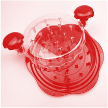 Chicken Shredder with Transparent Lid, Ergonomic AntiSlip Handle, Heat Resistant, Dishwasher Safe, Red