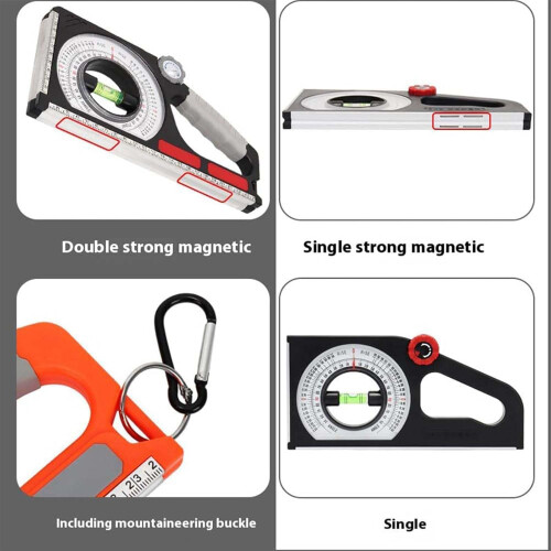 Emboadlie Portable Mechanical Inclinometer Rotary Scale Level Vial Orange Handheld Angle Finder for Construction 2