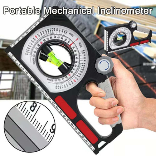 Emboadlie Portable Mechanical Inclinometer Rotary Scale Level Vial Orange Handheld Angle Finder for Construction 1