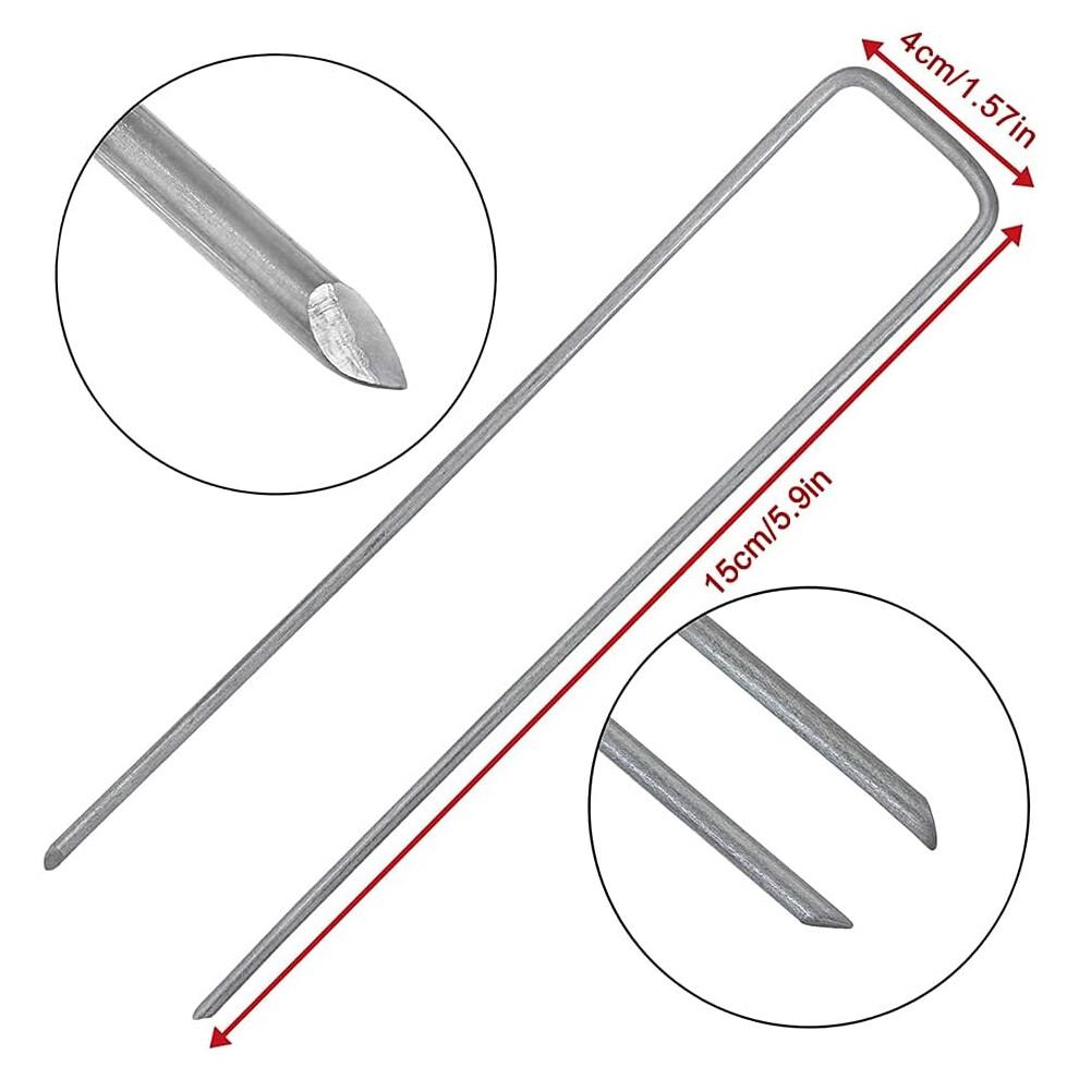 Heavy Duty Garden Stakes, Galvanized Steel Sharp End Design For Effortless Insertion, Multi-Purpose Landscape Staples With Anti-Rust Durability, 9128293256254