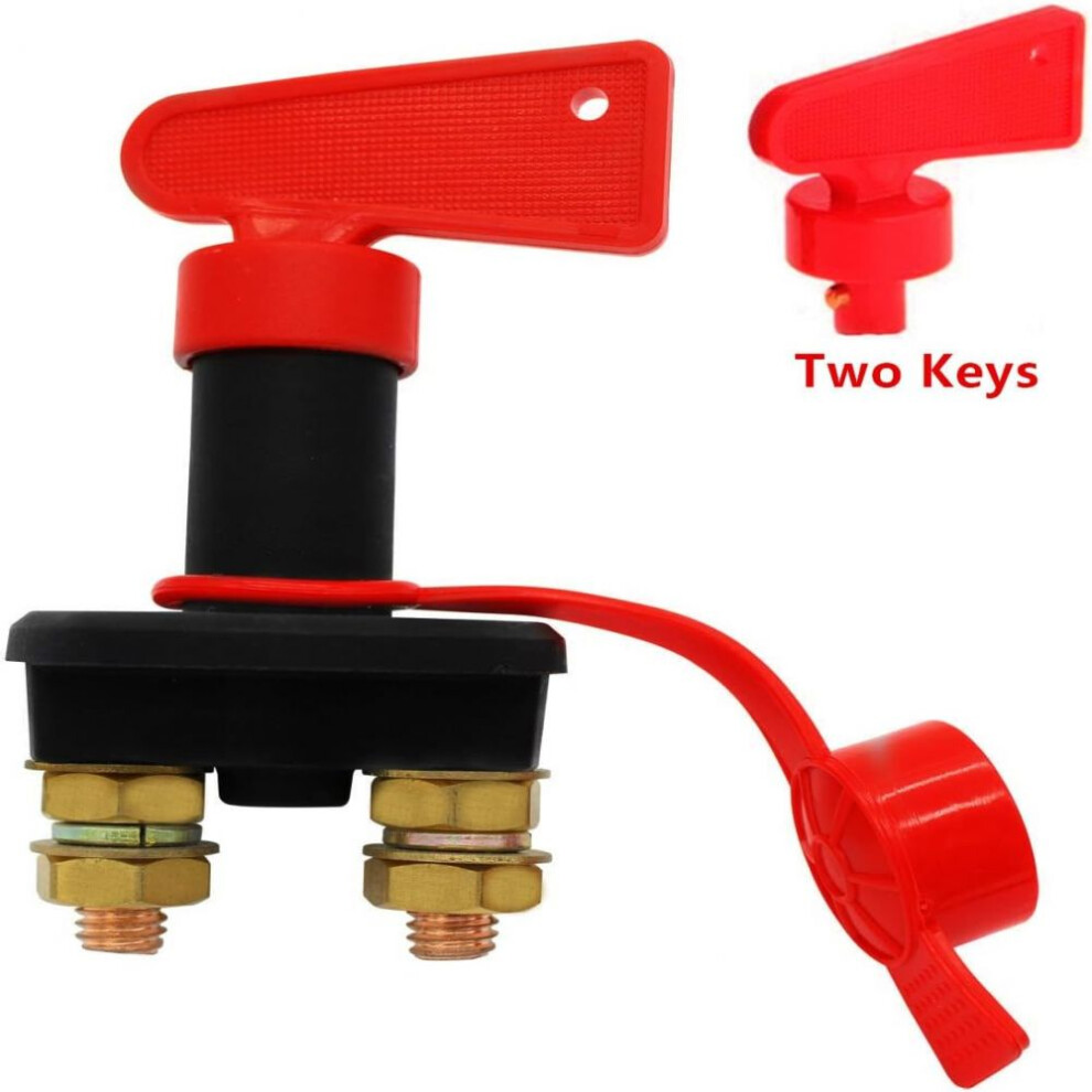 Battery Isolator Disconnect For 12V 24V Systems, Kill Switch With Waterproof Cover For Automotive Marine Applications, Heavy-Duty Switching On/Off 2 9128293256513