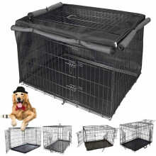 Easy Clean Maintenance Dog Crate Cover, Windproof Design Offers Year-round Protection, Universal Fit for Most Standard Wire Crates